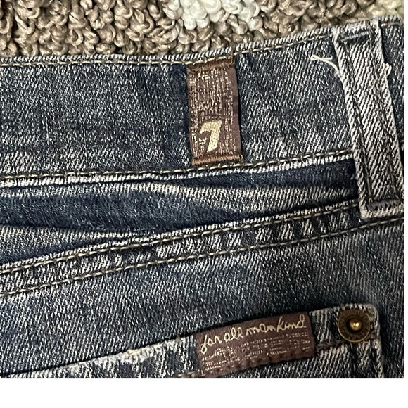 7 for All Mankind Womens Bootcut Jeans Rhinestone Embellished Waist Size 29 Blue - Picture 6 of 10